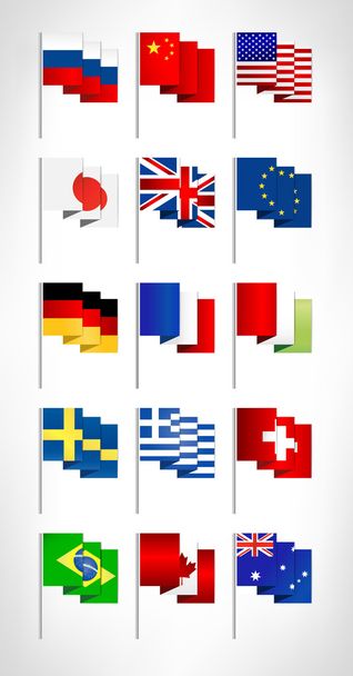 Most popular world flags set. - Вектор,изображение