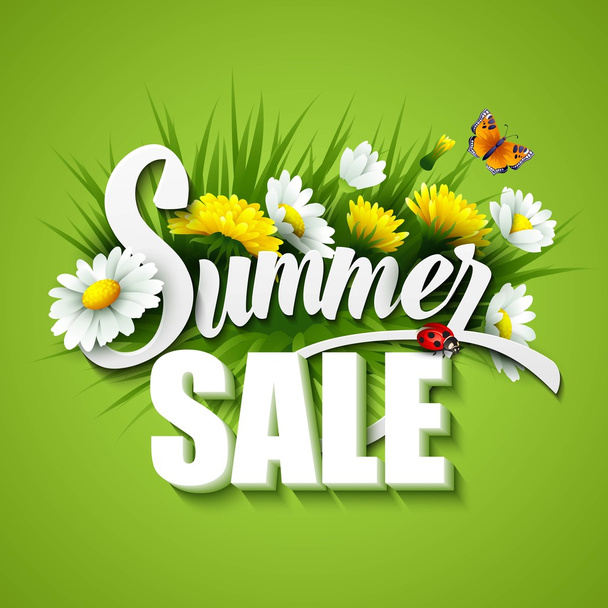 Summer And Spring Sale Template Vector Illustration - Vector, Image