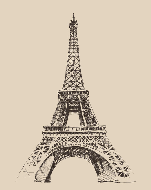 ručně tažené Eiffelova věž - Vektor, obrázek
