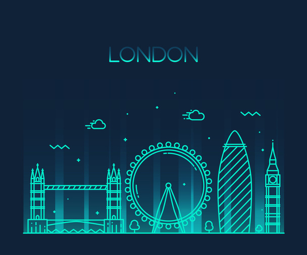 panoramę miasta Londyn - Wektor, obraz