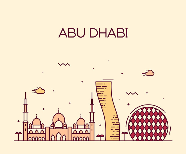 Ciudad de Abu Dhabi skyline
 - Vector, imagen