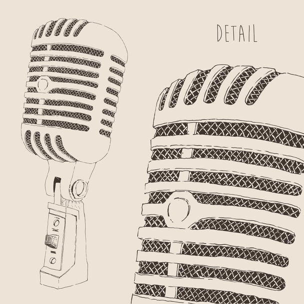 Ручной студийный микрофон
 - Вектор,изображение