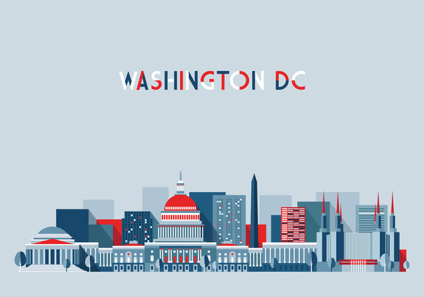Město Washington v plochý design - Vektor, obrázek