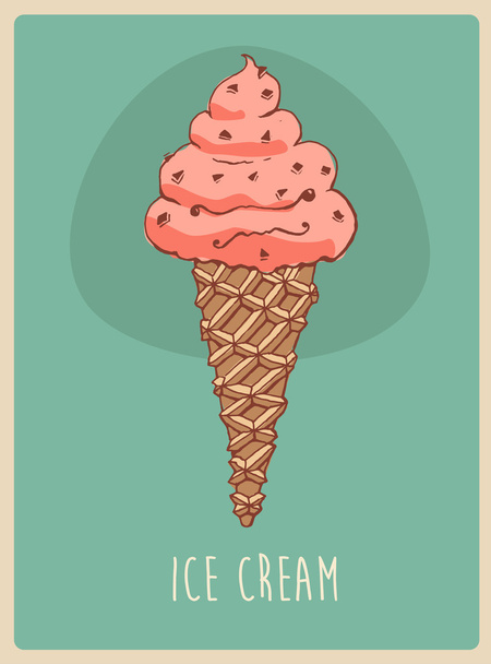 Hand drawn ice cream - Vector, Image