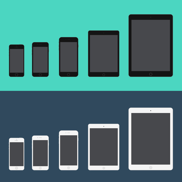Symbole für Handy und Tablet - Vektor, Bild
