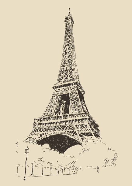 ručně tažené Eiffelova věž - Vektor, obrázek