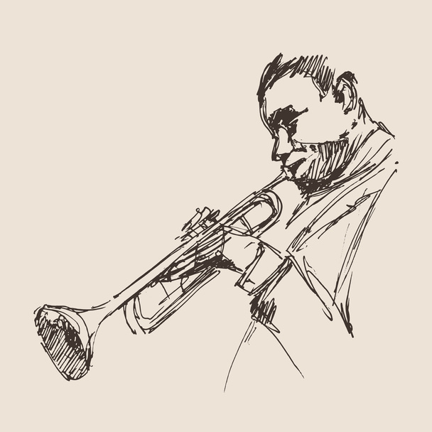 Homem tocando trompete
 - Vetor, Imagem