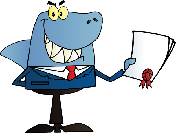 žralok podnikatel drží špatné smlouvy - Fotografie, Obrázek