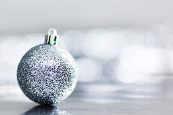 Silver christmas ball - Фото, зображення