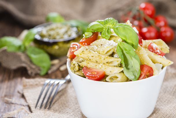 Portion of Penne with Basil Pesto - Photo, image