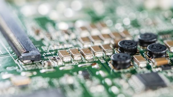 PCB with electronic Components - 写真・画像