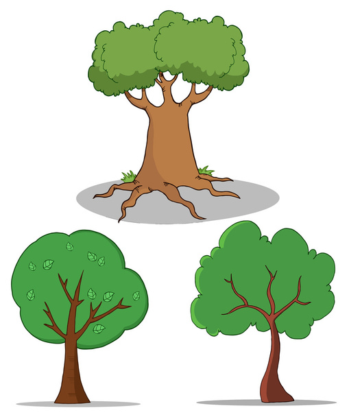 sada kreslený strom - Fotografie, Obrázek