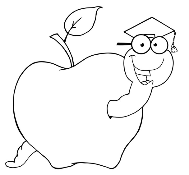 Викладений студентський черв'як в яблуці
 - Фото, зображення