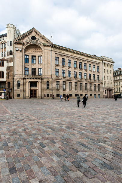 Riga, ラトビアの旧市街の中心の建築の細部 - 写真・画像