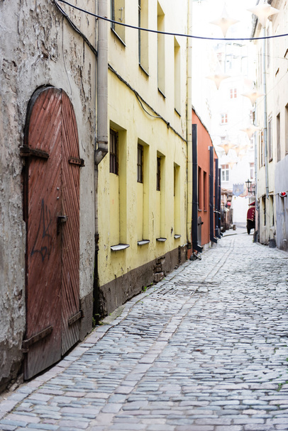 Riga, ラトビアの旧市街の中心の建築の細部 - 写真・画像