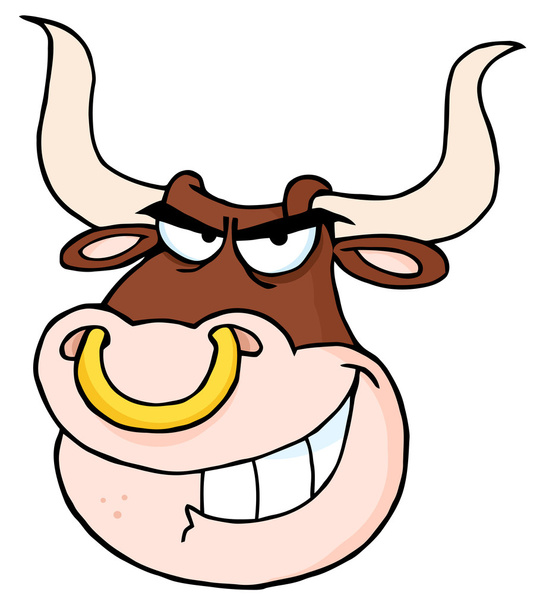 Cara de toro con aro nasal
 - Foto, Imagen