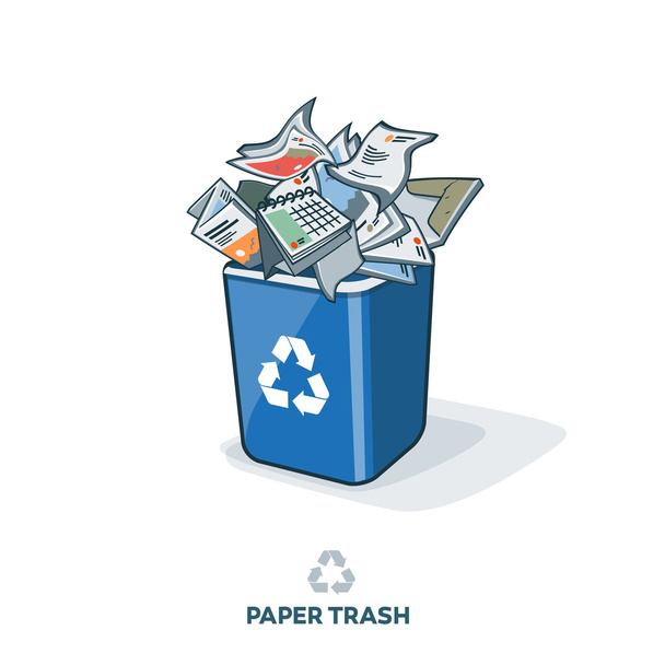 Papelera de papel en la papelera de reciclaje
 - Vector, imagen