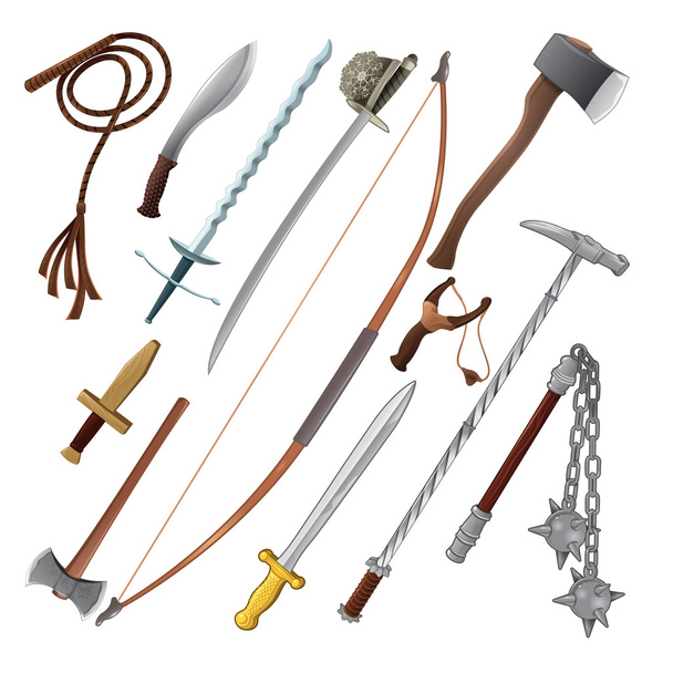 Набор различных видов оружия
 - Вектор,изображение