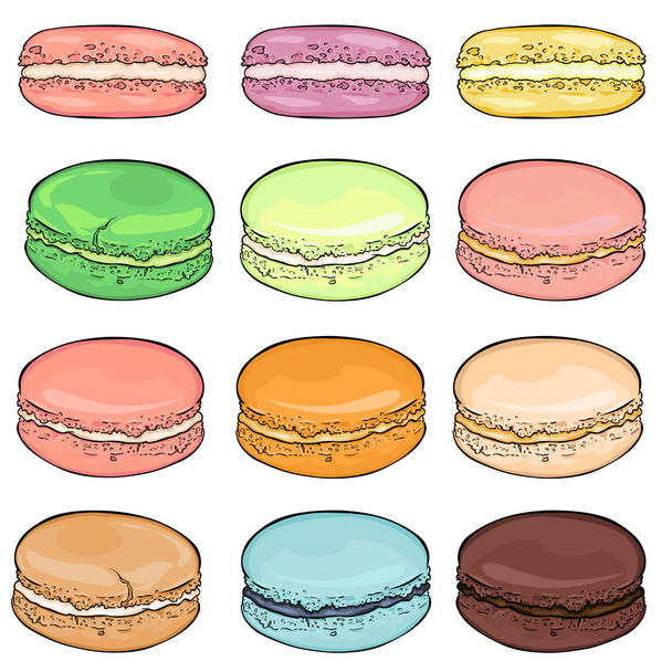 Macarons couleur bande dessinée
 - Vecteur, image