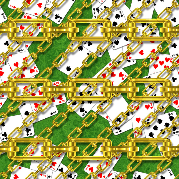 Żelaznymi łańcuchami z tekstura karty do gry - Zdjęcie, obraz