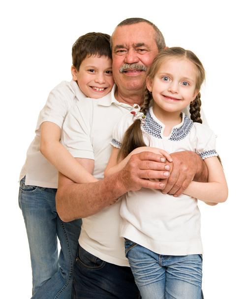 Portret dziadka i wnuki - Zdjęcie, obraz