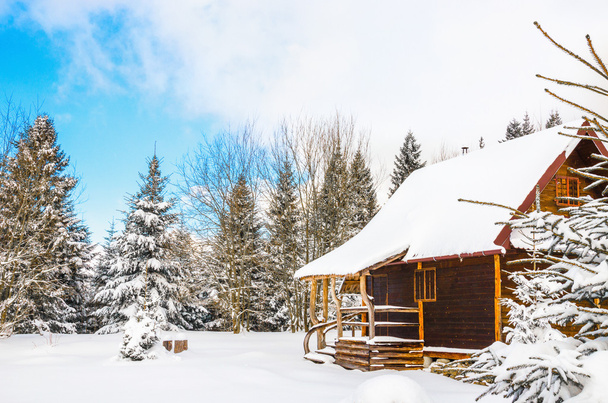 Holzhaus im Winter - Foto, Bild