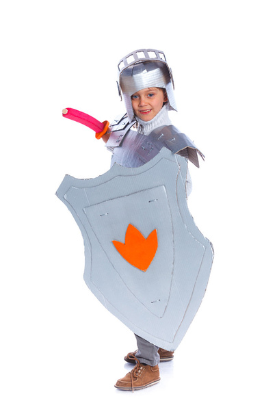 Boy dressed as a Knight - Фото, изображение