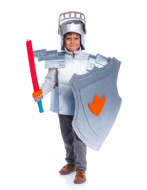Jongen verkleed als een Knight - Foto, afbeelding