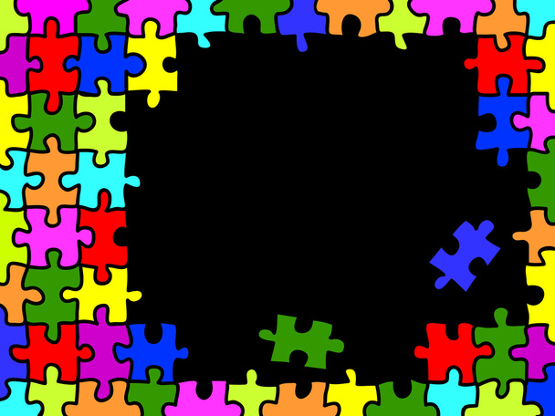 Colorfull puzzle background with copy space - Vector, Image