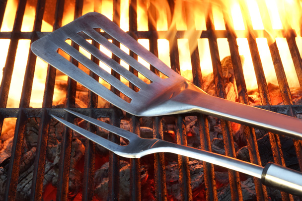 BBQ Tools On The Hot Grill - Photo, Image
