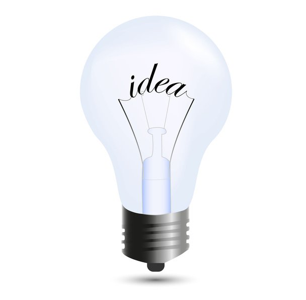 白で隔離されるアイデア電球 - ベクター画像