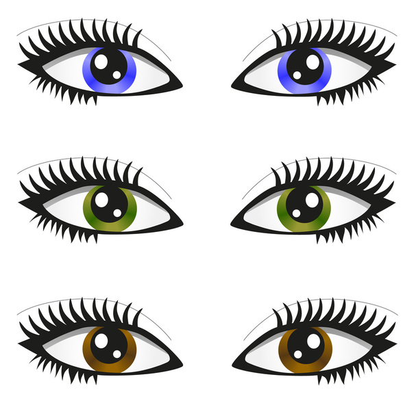 3 pares de olhos
 - Vetor, Imagem