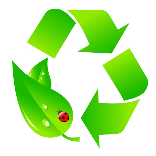 Yeşil geri dönüşüm logosu - Vektör, Görsel