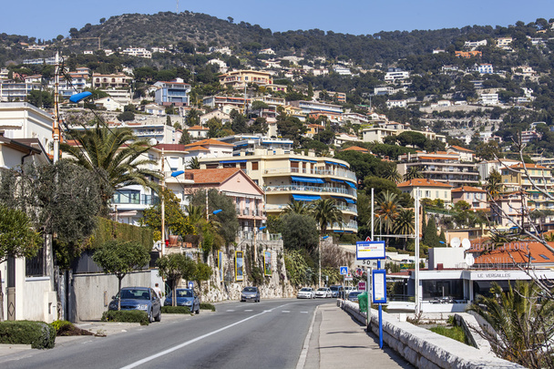 Vilfransh Sur Mer, France, on March 10, 2015. The highway in mountains on the seashore - Фото, изображение