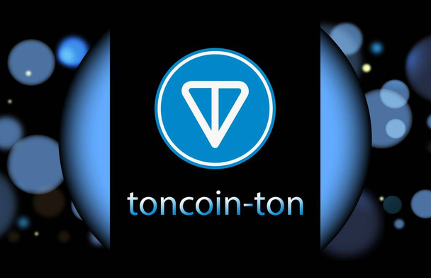 toncoin-ton images de monnaie virtuelle sur fond numérique. Illustrations 3D. - Photo, image