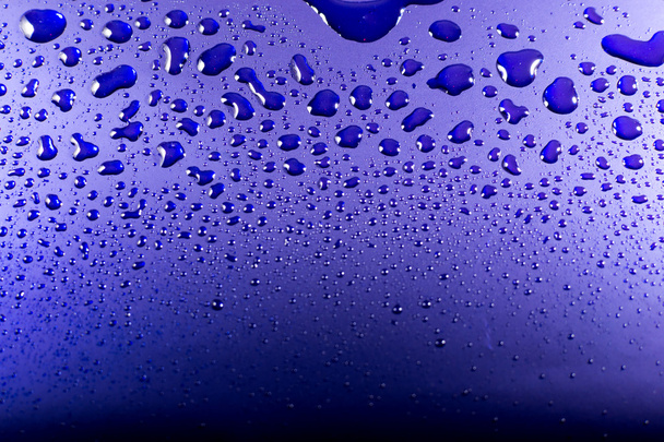 Water Droplets on Blue Number One - Photo, Image