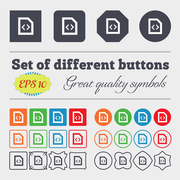 play  icon sign Big set of colorful, diverse, high-quality buttons. Vector - Διάνυσμα, εικόνα