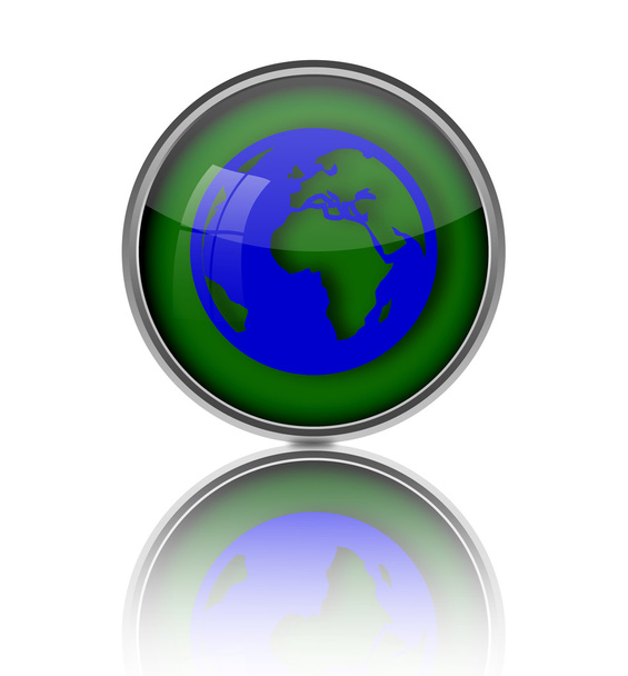 Earth icon button. - Fotoğraf, Görsel