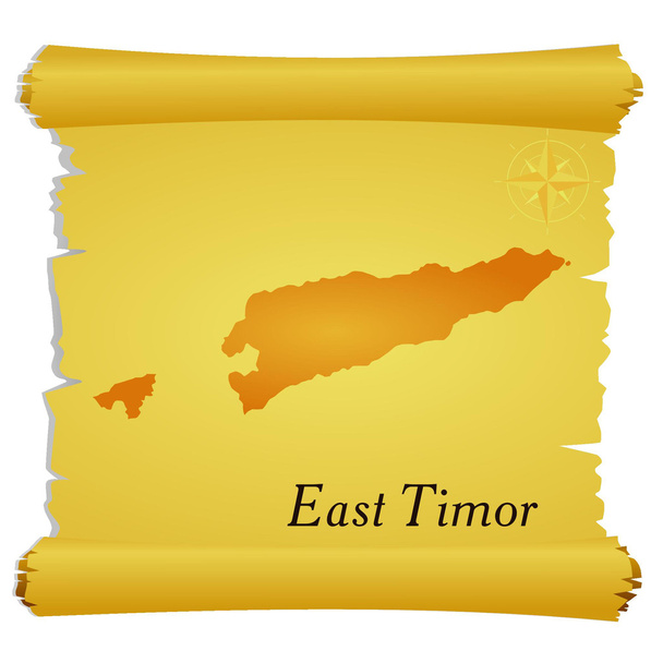 Διανυσματική περγαμηνή με σιλουέτα του Ανατολικού Τιμόρ - Διάνυσμα, εικόνα
