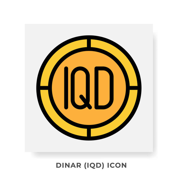 Піктограма валюти динар IQD. Іракський фінансовий символ Плоскі значки, в золотому кольорі Графічний дизайн. Векторні ілюстрації. - Вектор, зображення