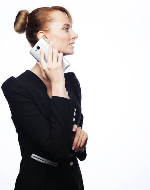 young business woman with mobile phone - Fotoğraf, Görsel