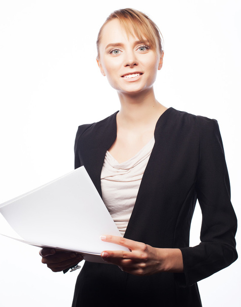young business woman with paper - Photo, image