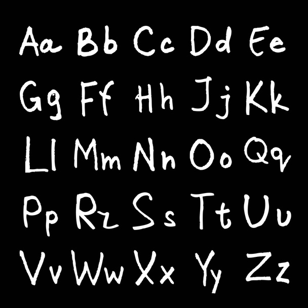 handwritten ABC alphabet with leaf - Vektor, Bild