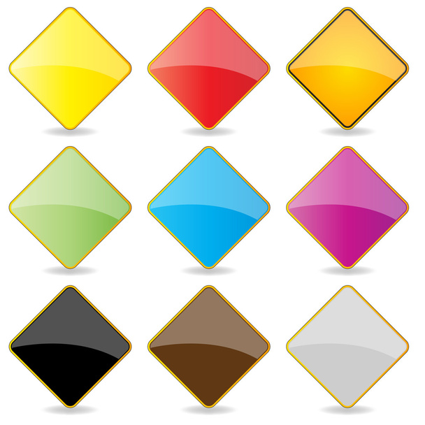 Étiquettes carrées brillantes colorées
 - Photo, image