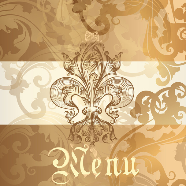 Menu design with heraldic elements - Vector, Image