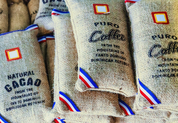 Close-up de sacos de café
 - Foto, Imagem