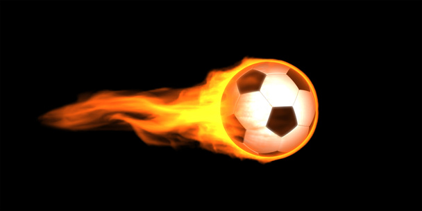 μπάλα ποδοσφαίρου στις φλόγες - Φωτογραφία, εικόνα