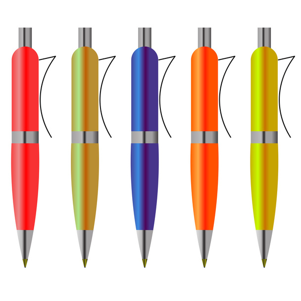 Bolígrafos coloridos
 - Vector, imagen