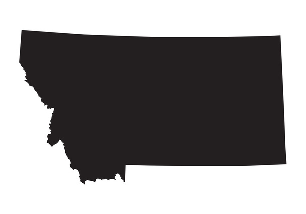 Zwarte kaart van Montana - Vector, afbeelding