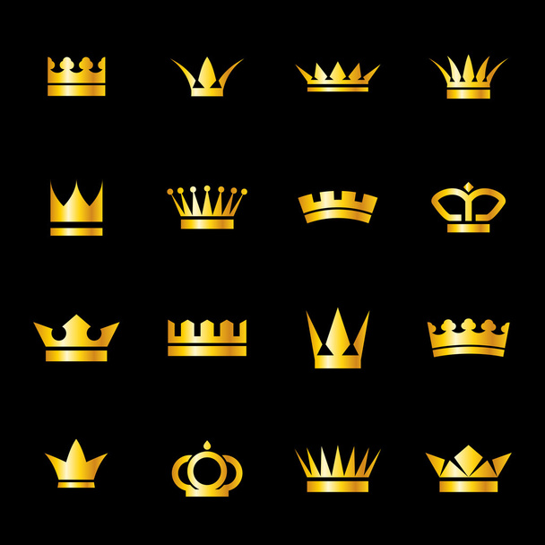 Set of icons crowns - Vector, imagen